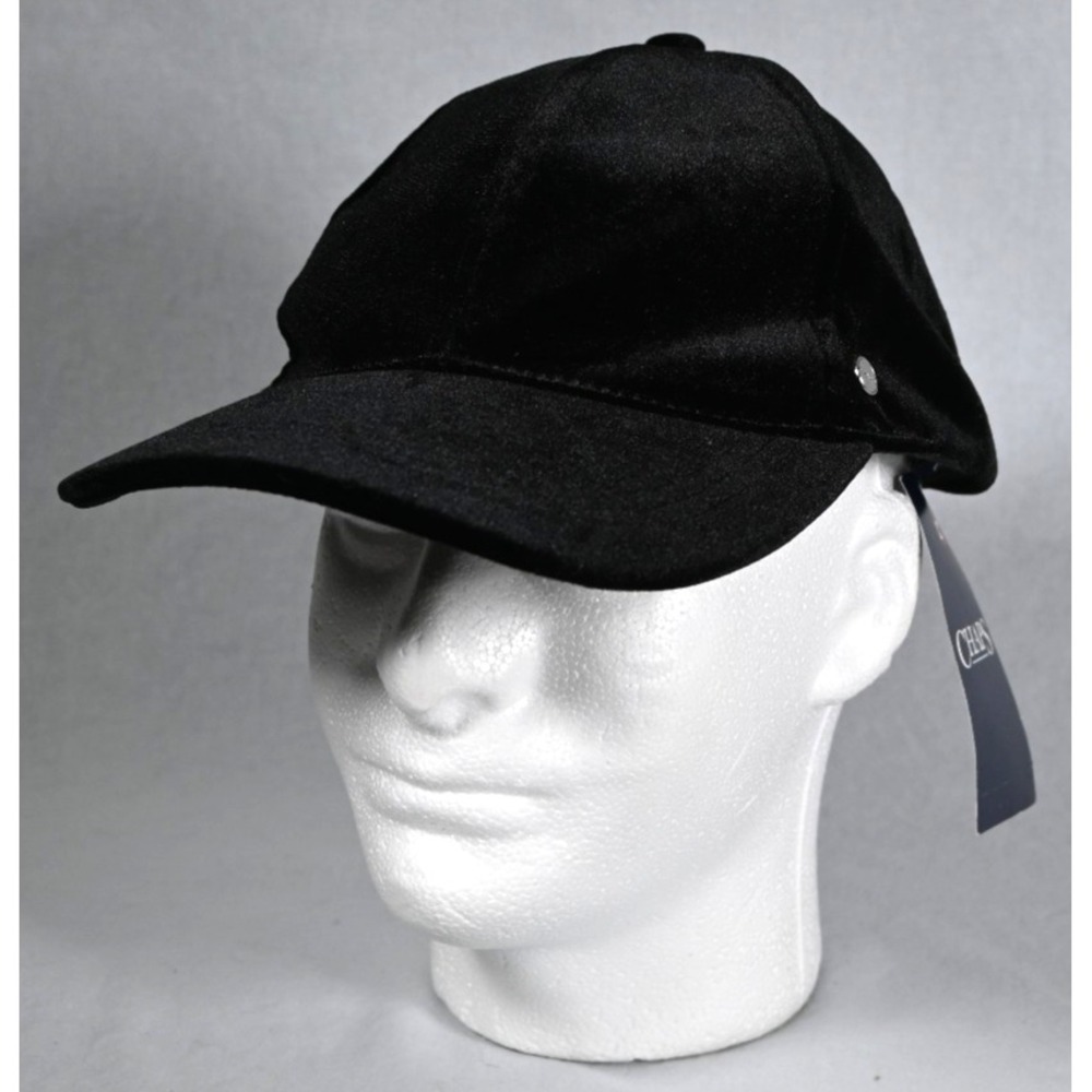 NEW CHAPS Black Velour Adjustable Cap Hat Men's Women's Fashion